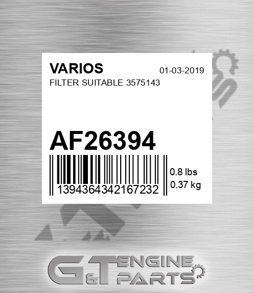 AF26394 Filter Suitable 3575143