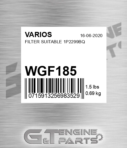 WGF185 Filter Suitable 1p2299bq for VARIOS