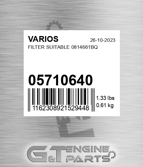 05710640 Filter Suitable 0814661bq for VARIOS