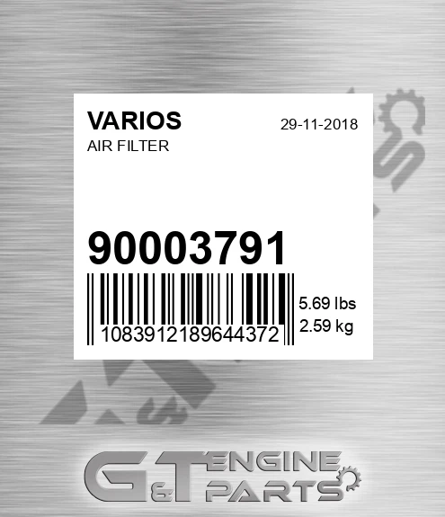 900.03791 Air Filter