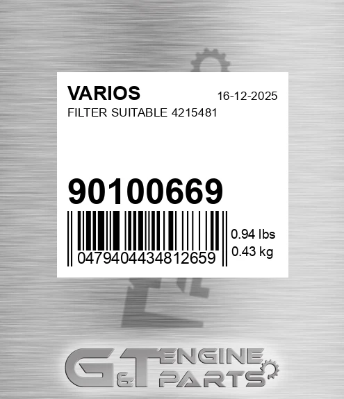 901.00669 Filter Suitable 4215481