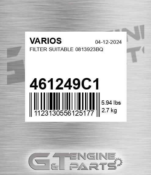 461249C1 Filter Suitable 0813923bq