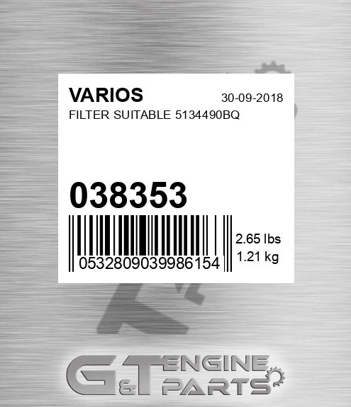 038.353 Filter Suitable 5134490bq