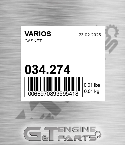 034.274 VARIOS Gasket