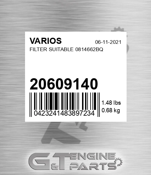 20609140 Filter Suitable 0814662bq for VARIOS