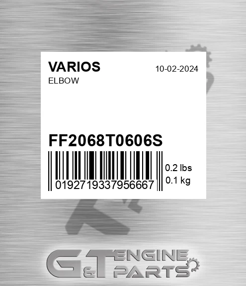FF2068T0606S Elbow