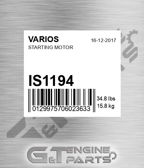 IS1194 Starting Motor for VARIOS