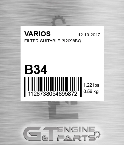 B34 Filter Suitable 3i2098bq