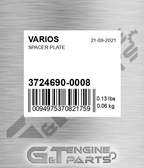 3724690-0008 Spacer Plate