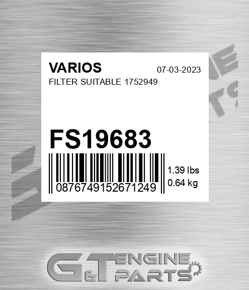 FS19683 Filter Suitable 1752949