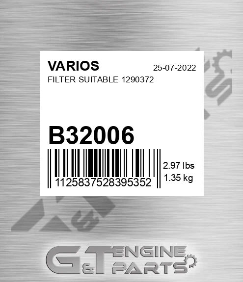 B-32006 Filter Suitable 1290372