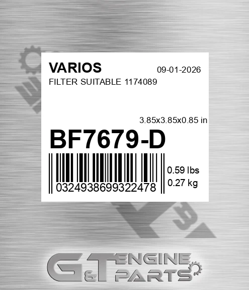 BF7679-D Filter Suitable 1174089 for VARIOS