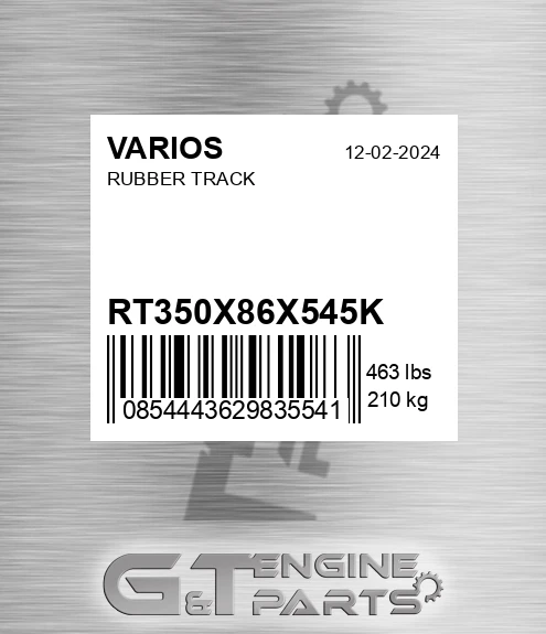 RT350X86X54,5K Rubber Track for VARIOS