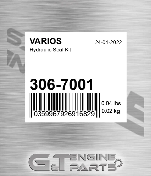 306-7001 Hydraulic Seal Kit for VARIOS