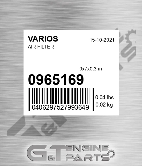 096.5169 Air Filter for VARIOS