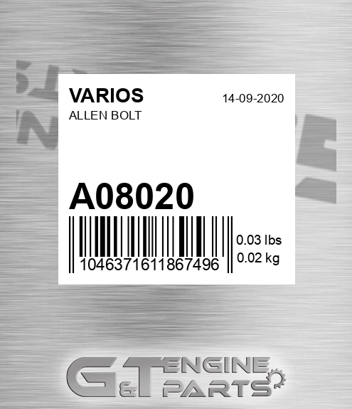 A08020 VARIOS Allen Bolt