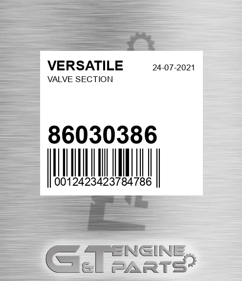 86030386 Valve Section