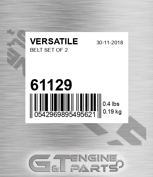 61129 VERSATILE Belt Set Of 2