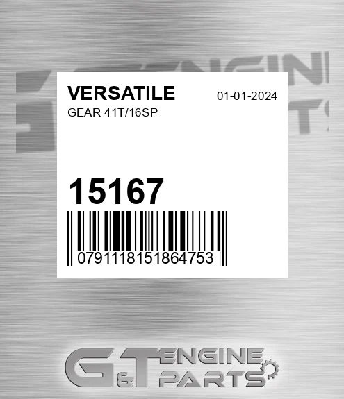 15167 VERSATILE Gear 41t/16sp