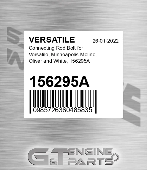 156295A VERSATILE Connecting Rod Bolt For Versatile, Minneapolis-moline, Oliver And White,