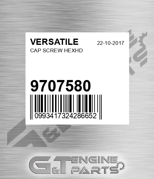 9707580 VERSATILE Cap Screw Hexhd