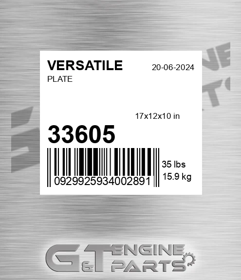 33605 VERSATILE Plate
