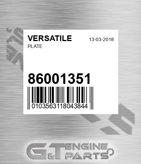86001351 Plate