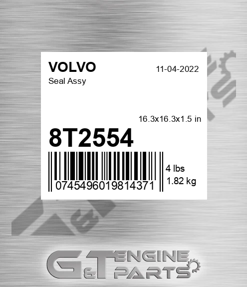 8T2554 Seal Assy for VOLVO