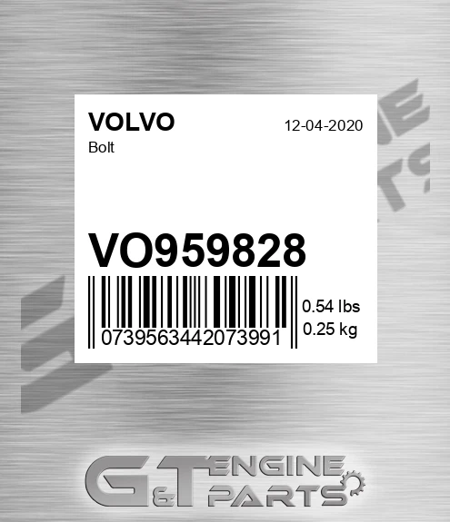VO959828 VOLVO Bolt
