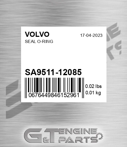 SA9511-12085 Seal O-ring for VOLVO