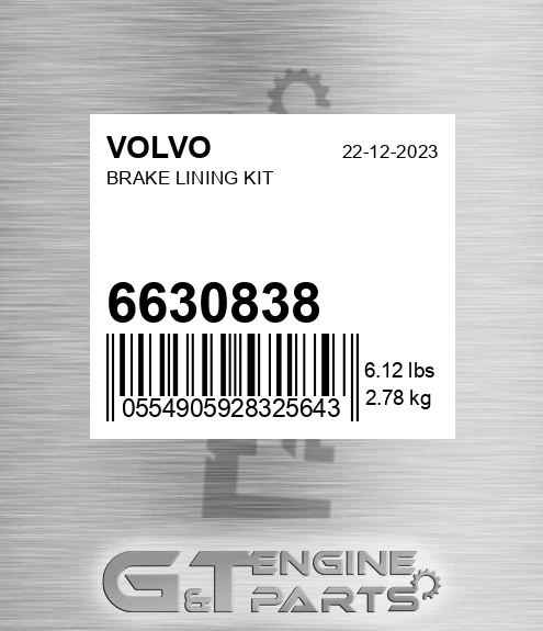 6630838 Brake Lining Kit for VOLVO