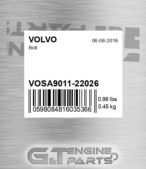 VOSA9011-22026 Bolt for VOLVO