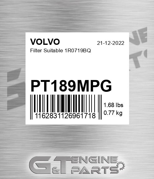 PT189MPG Filter Suitable 1r0719bq