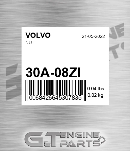 30A-08ZI Nut for VOLVO