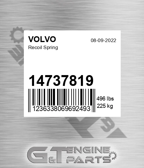 14737819 Recoil Spring for VOLVO