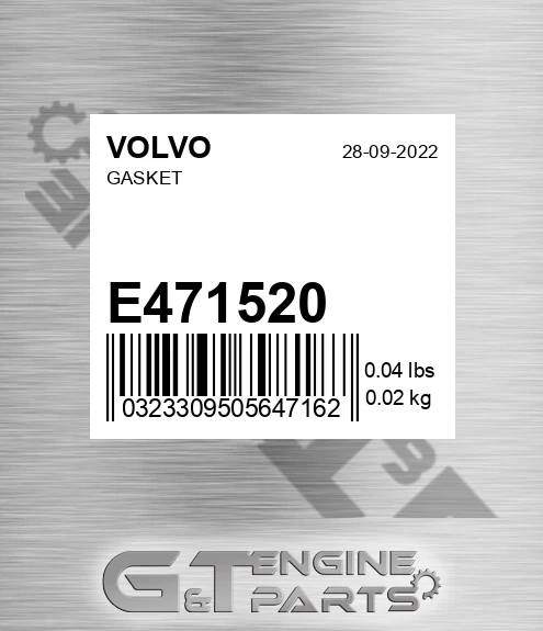 E471520 Gasket for VOLVO