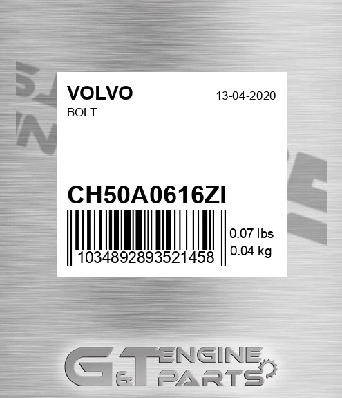 CH50A-0616ZI Bolt for VOLVO