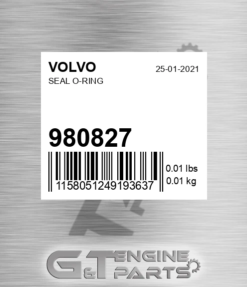980827 VOLVO Seal O-ring