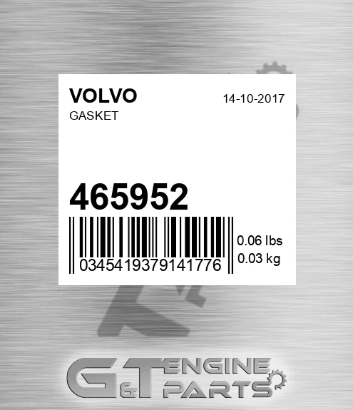 465952 VOLVO Gasket
