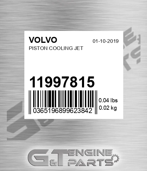 11997815 Piston Cooling Jet for VOLVO