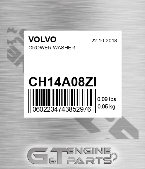 CH14A-08ZI Grower Washer for VOLVO