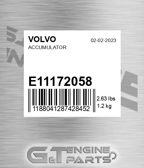 E11172058 Accumulator for VOLVO