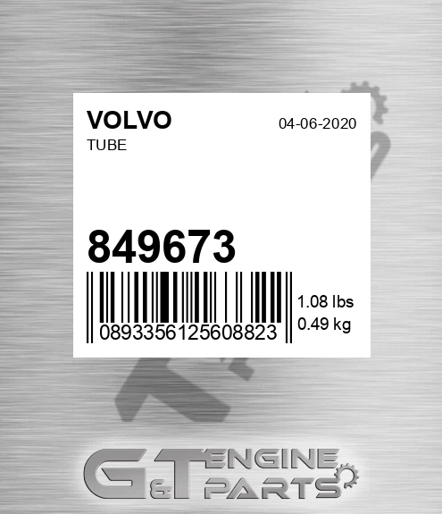 849673 VOLVO Tube