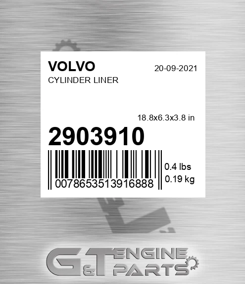 2903910 Cylinder Liner for VOLVO