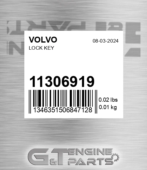 11306919 Lock Key for VOLVO