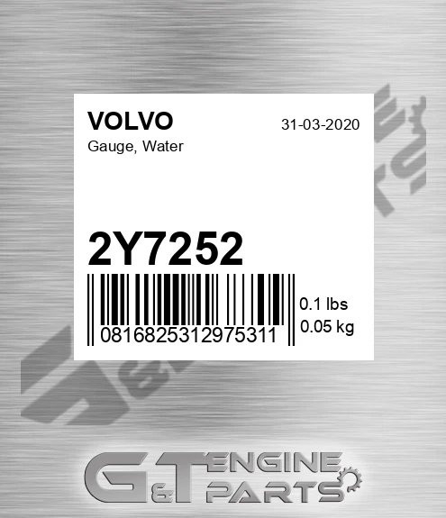 2Y7252 Gauge, Water