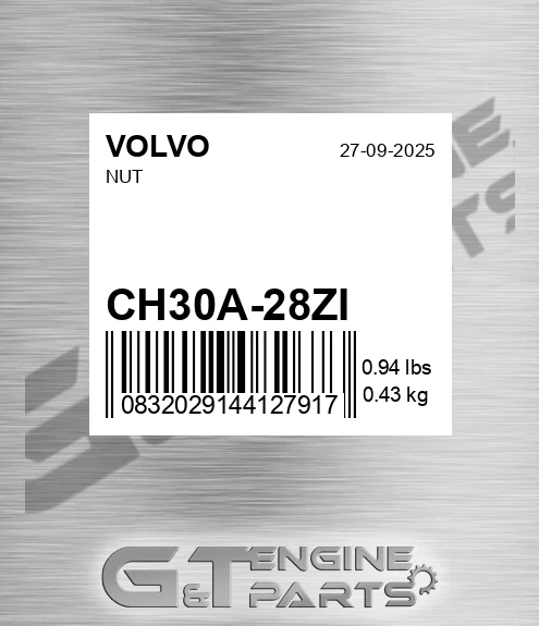 CH30A-28ZI Nut for VOLVO