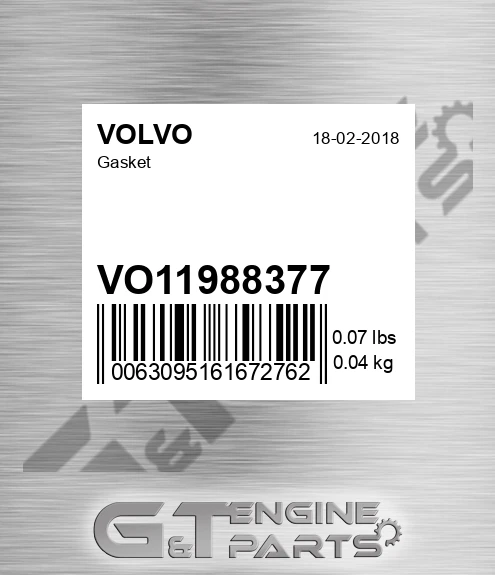 VO11988377 Gasket for VOLVO
