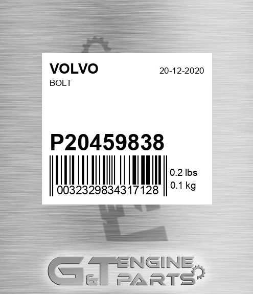 P20459838 Bolt for VOLVO