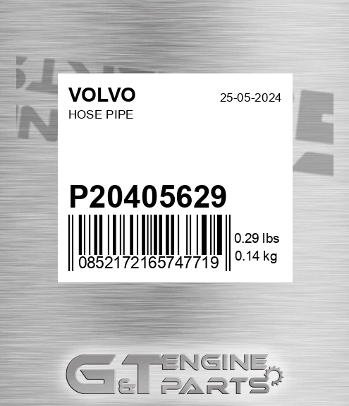 P20405629 Hose Pipe for VOLVO